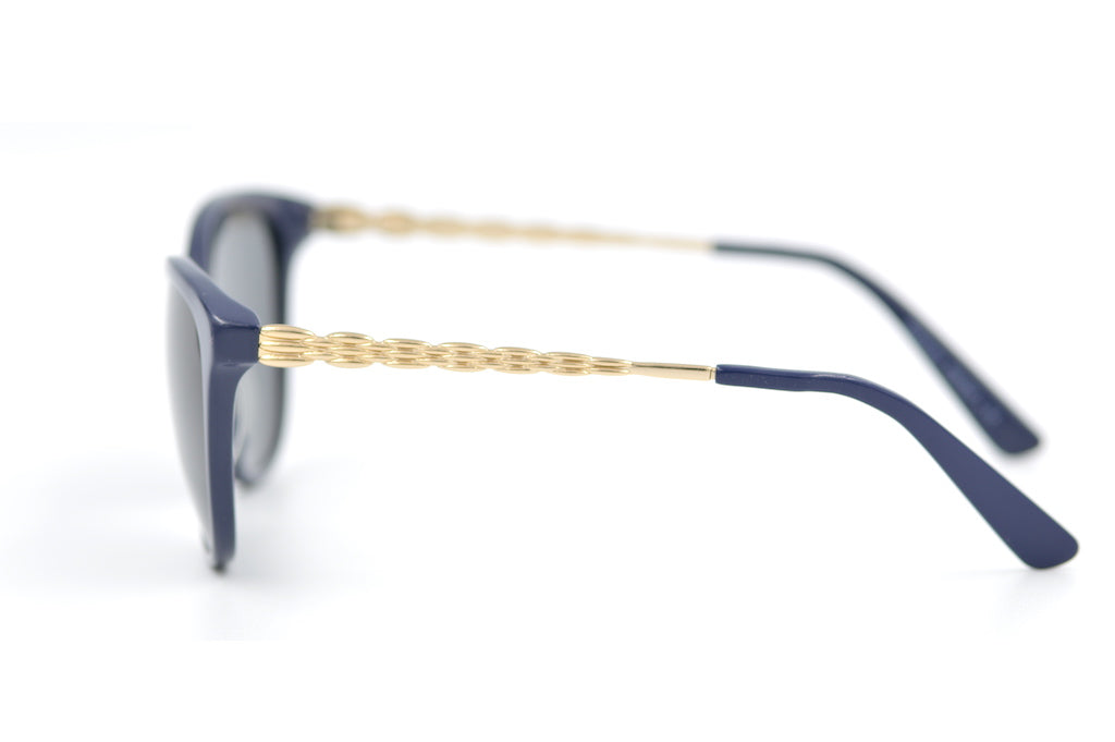 Goa Blue & Gold Retro Sunglasses Sustainable Upcycled Sunglasses