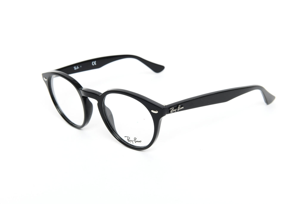Ray-Ban - Black Shiny Plastic Rounded – Retrospecced