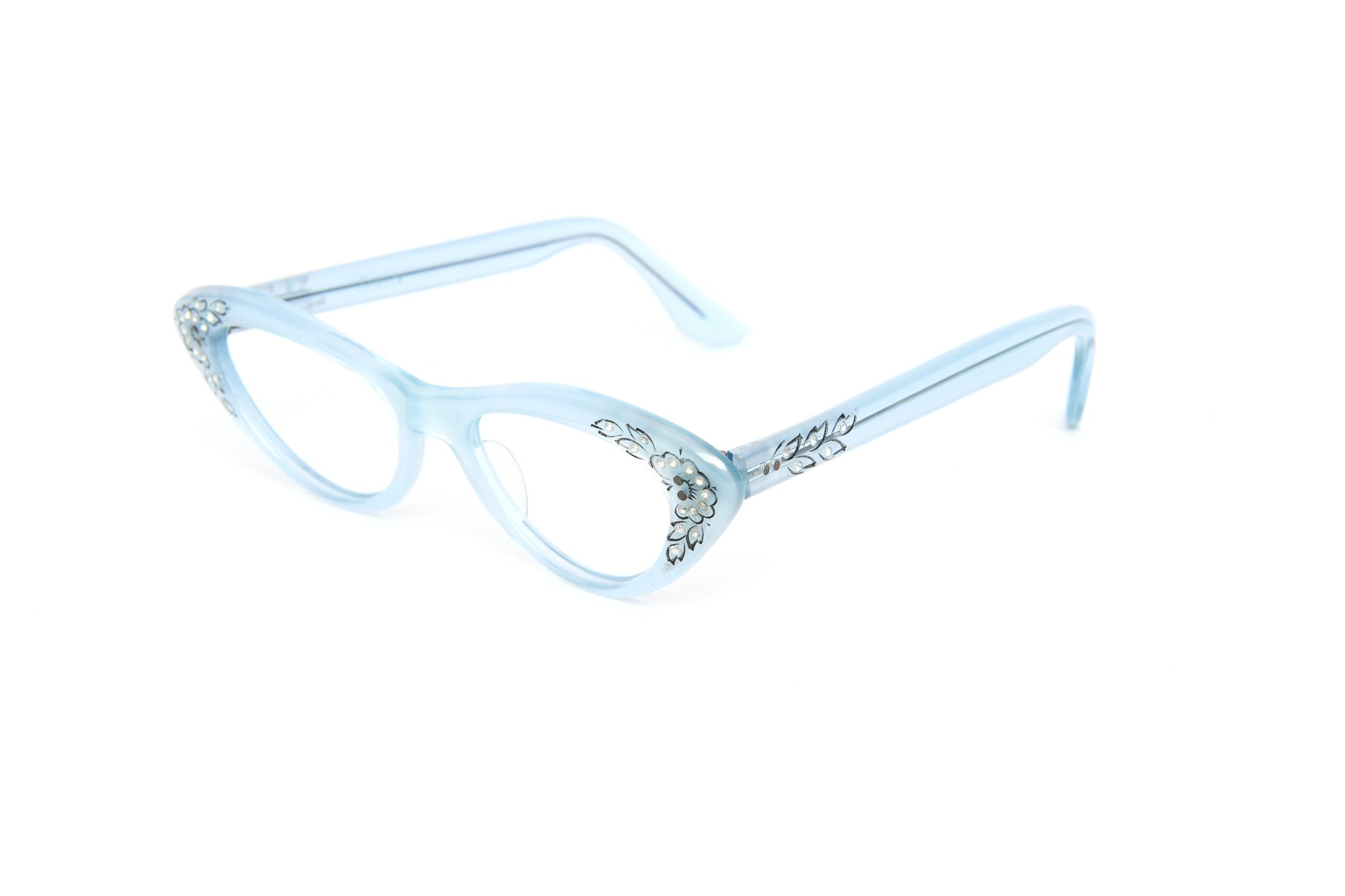 Blue cat eye glasses. 50s cat eye glasses. Vintage cat eye glasses. Rare vintage glasses. 