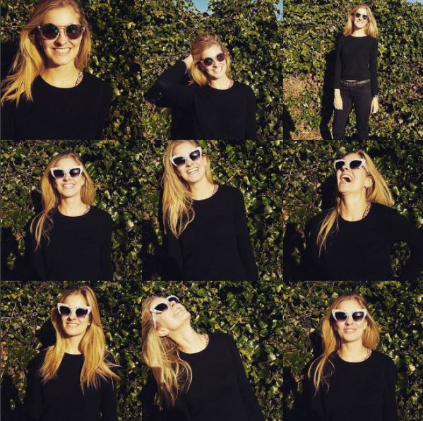 Woman trying on different styles of sustainable glasses to find the perfect frame for her face shape