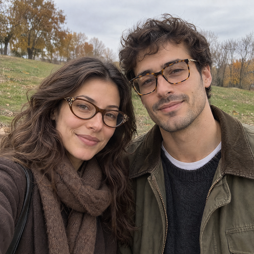 Autumn eyewear collection featuring designer glasses and sunglasses in warm seasonal tones.