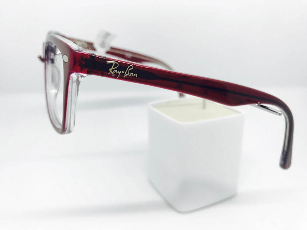 Dark red Ray-Ban frame with crystal inside rims – Retrospecced