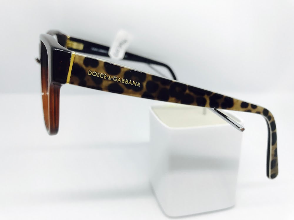 Dark brown Dolce &amp; Gabbana frame with animal print sides