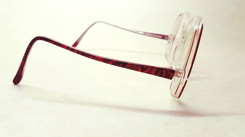 Retro 1970s red &amp; clear acetate frames