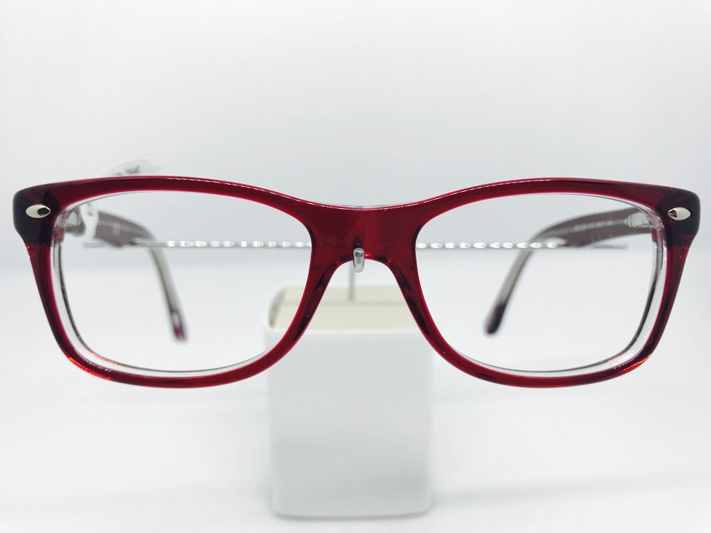 Dark red Ray-Ban frame with crystal inside rims