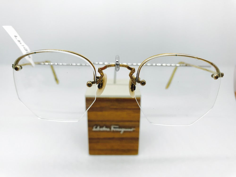 Gold metal supra (rimless bottom), small/medium, 1940,1950