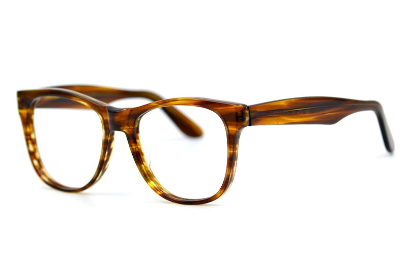 70s Pioneer Men's Glasses. Men's brown 70s oversized square glasses.