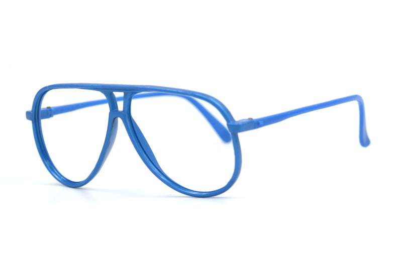 Men's 80s blue vintage aviator glasses. 