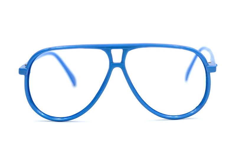 Men's 80s blue vintage aviator glasses. 