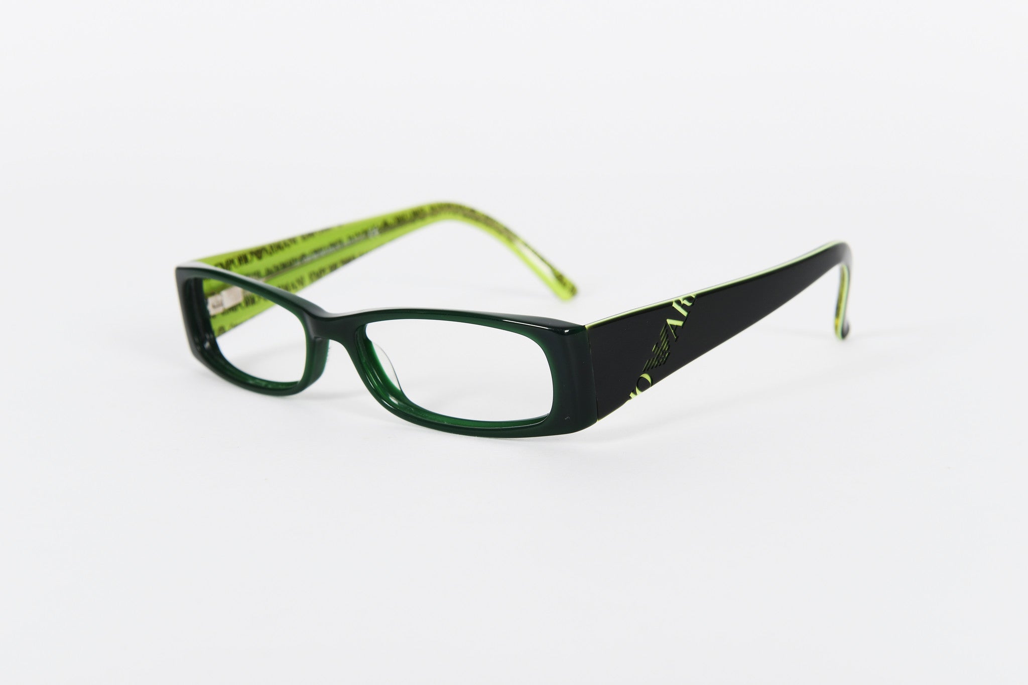 Emporio Armani chunky sided narrow green and black