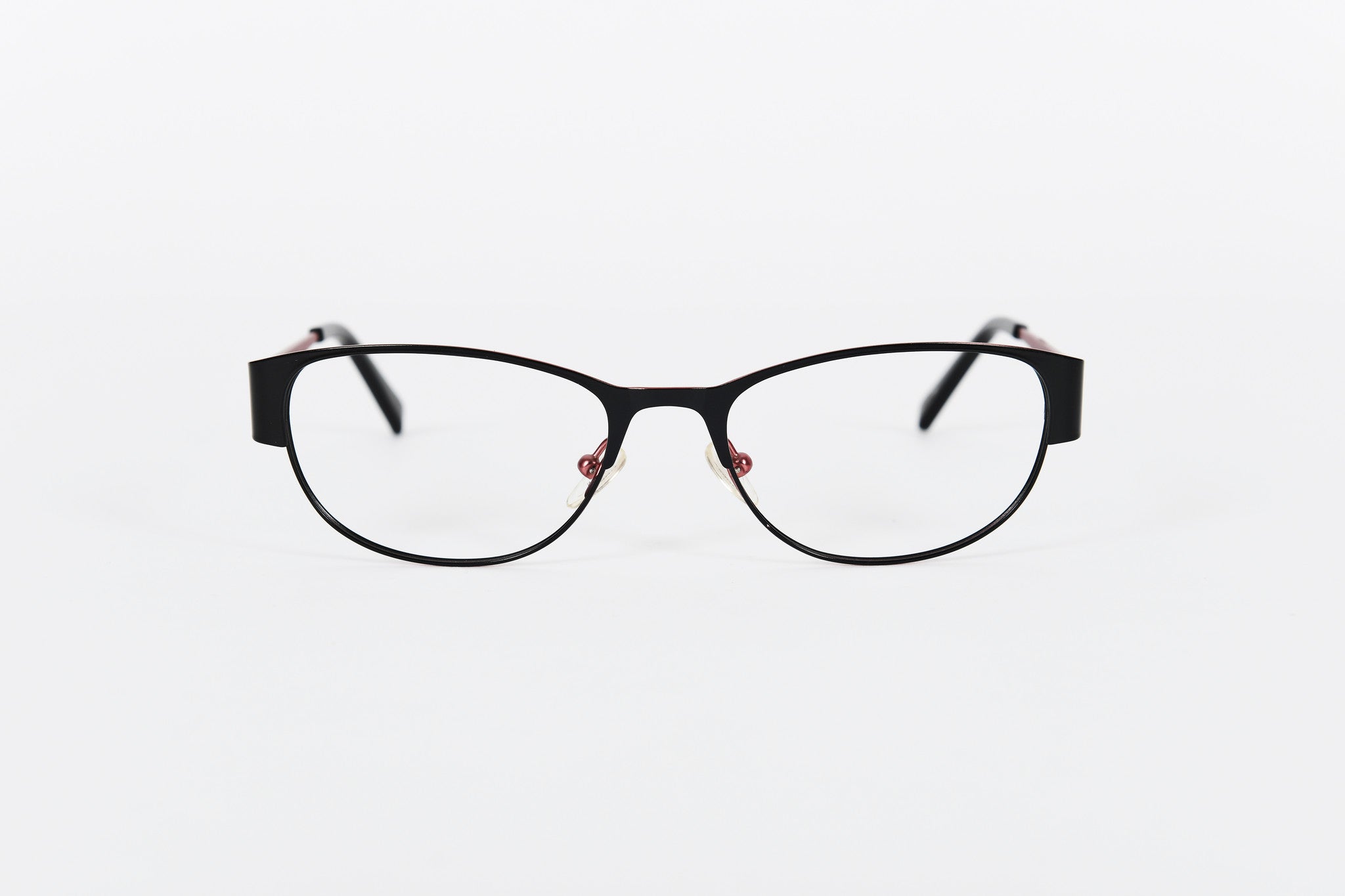 Black round metal womens Guess frames with red and black sides