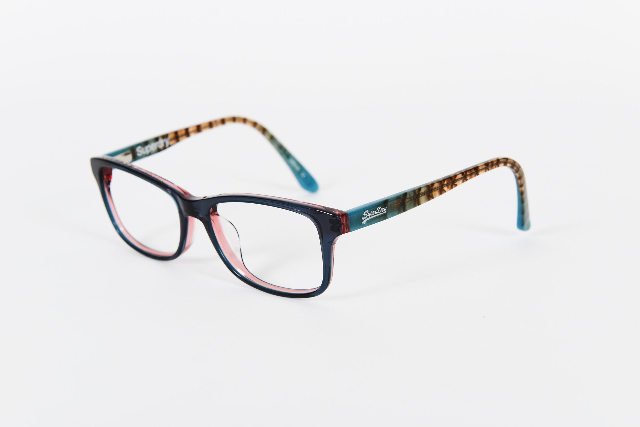 Blue crystal Superdry frames with brown and blue sides