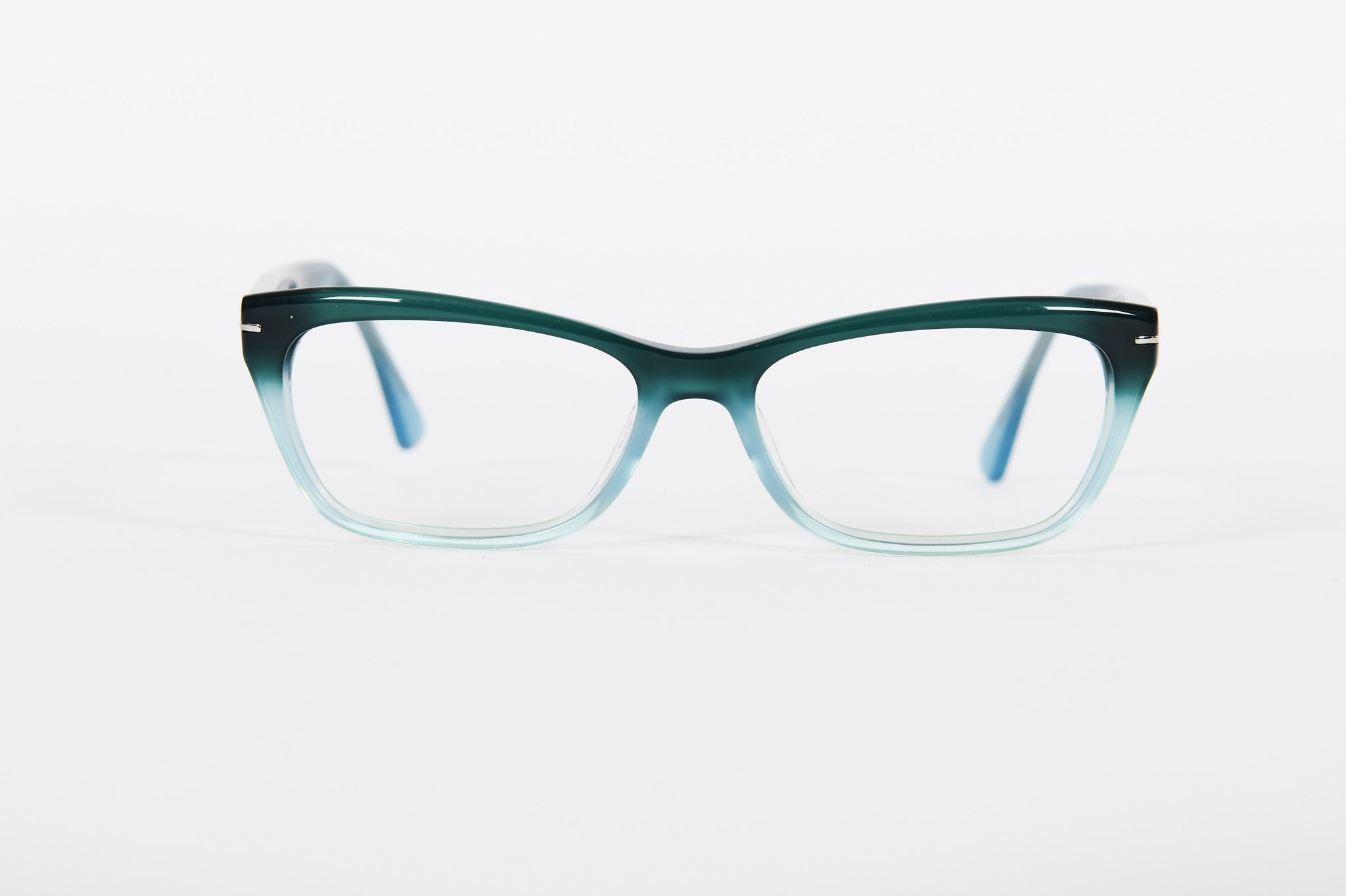 Green-blue and crystal Police designer frames