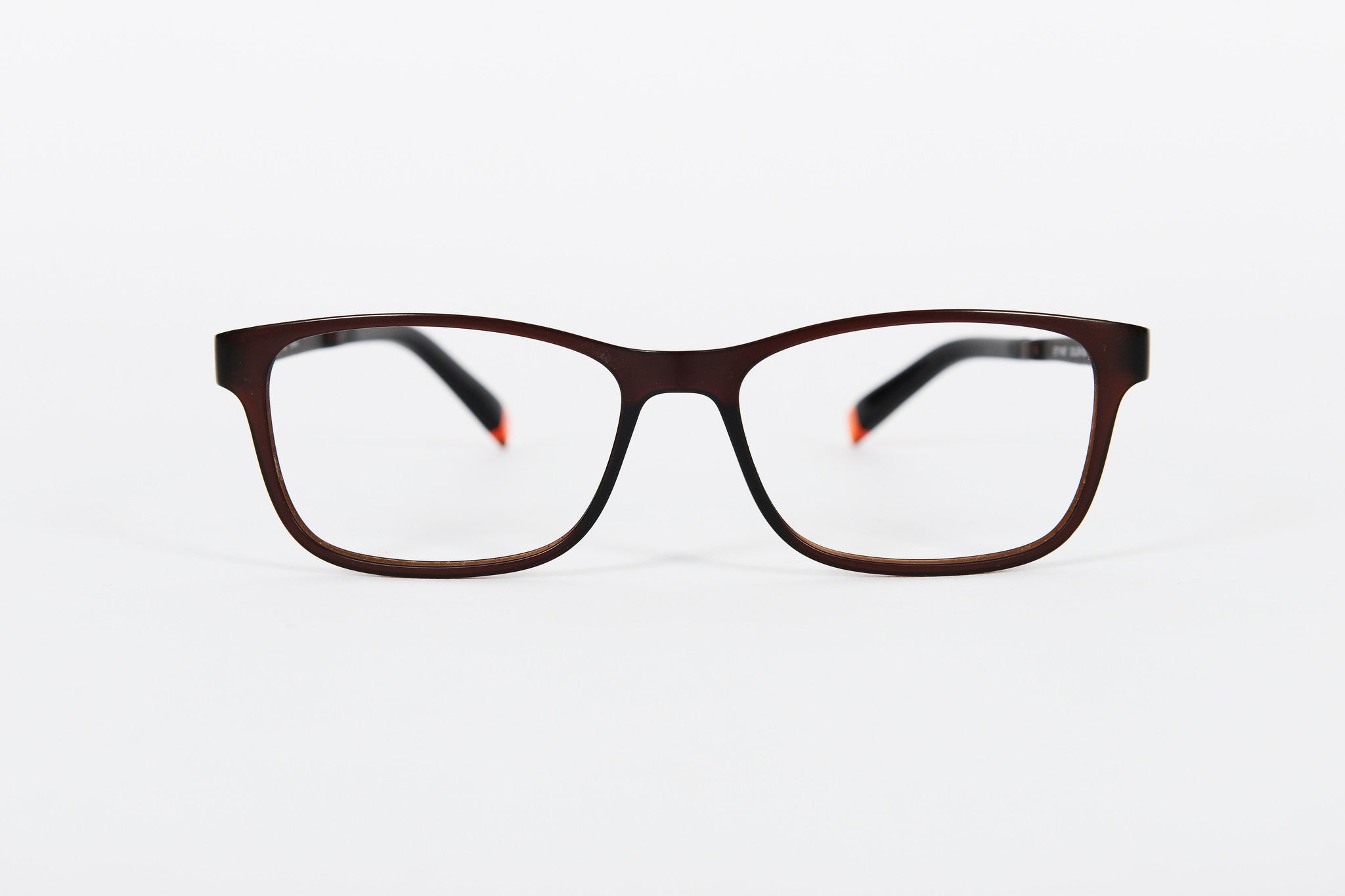 Esprit, dark brown with subtle orange detail and tips. Flexible, super comfy sides.