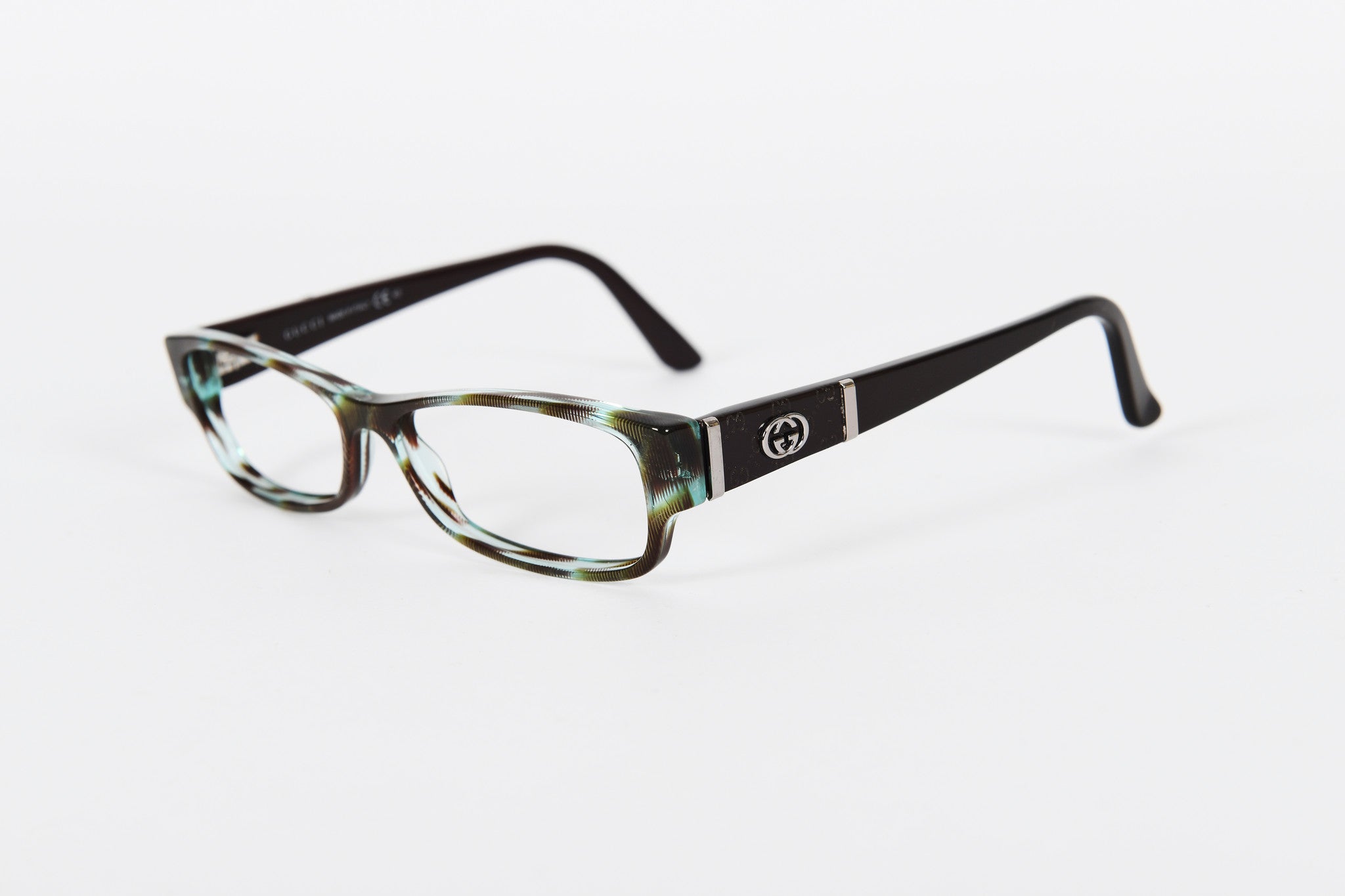 Green and brown narrow Gucci frames