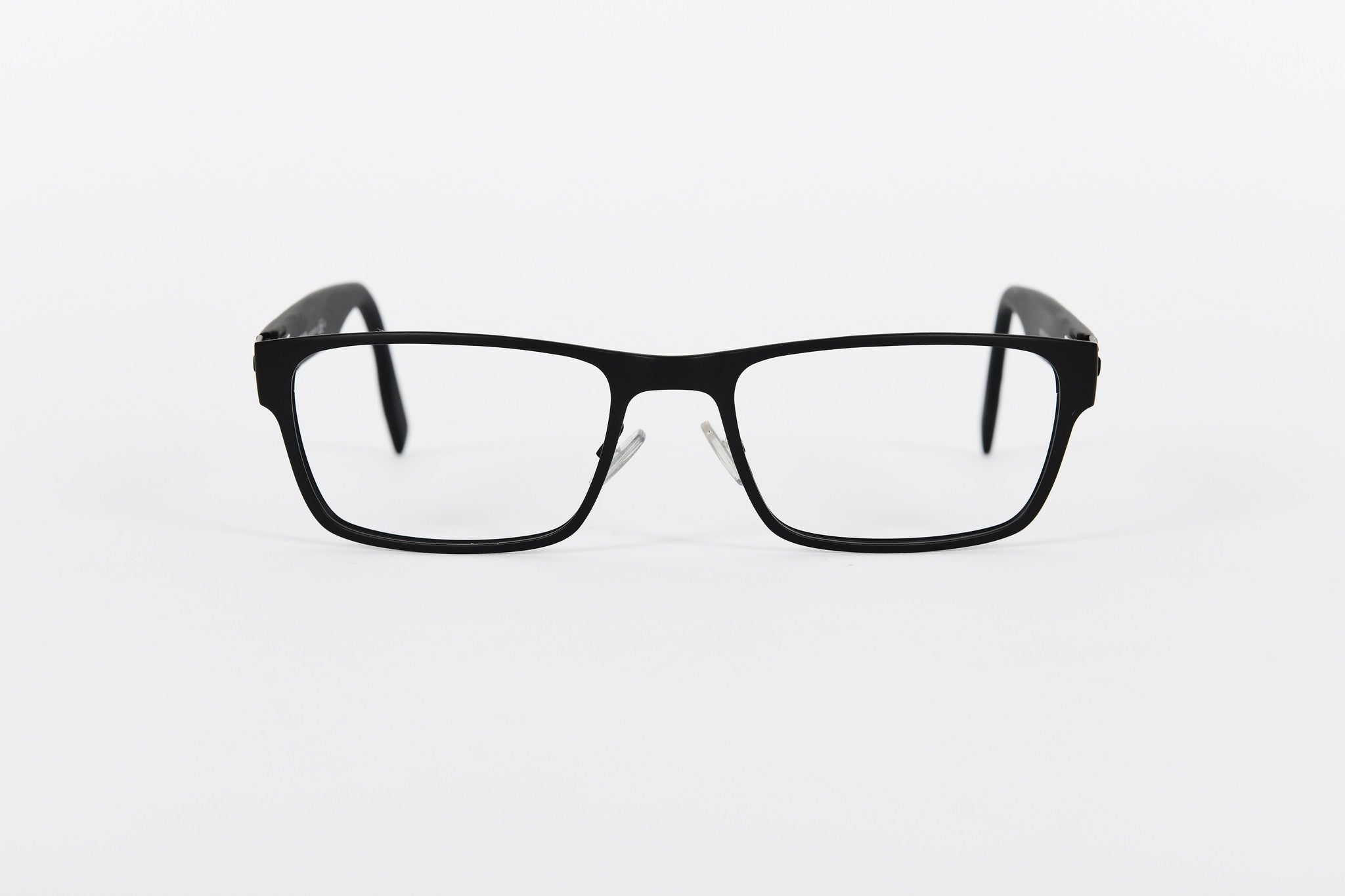 Hugo Boss matt dark grey metal with leather effect sides.