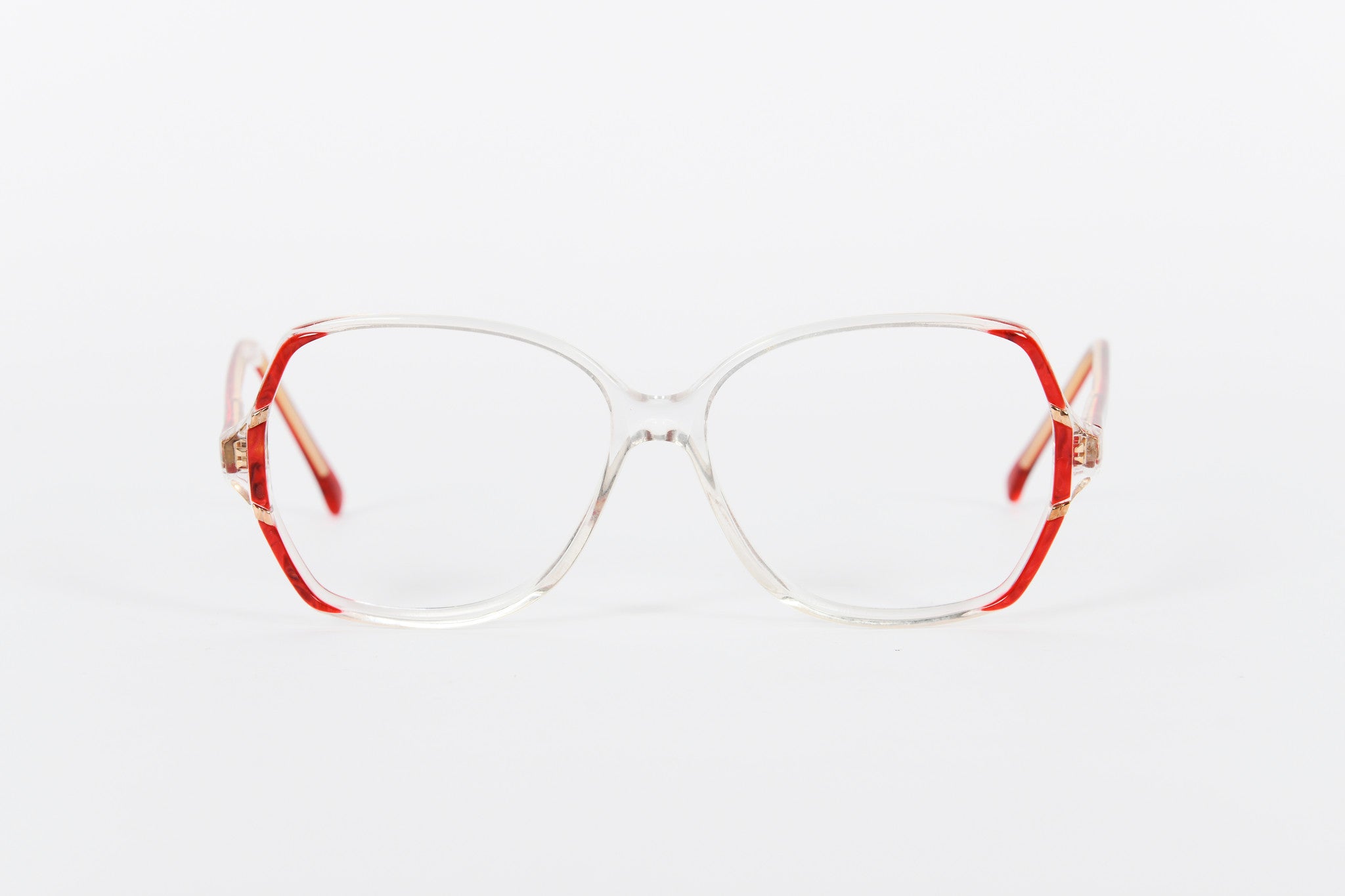 Crystal and red 1980s drop side frames