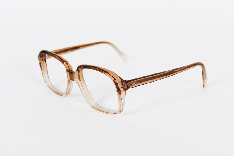 Retro Pennine Rock light brown &amp; clear frames