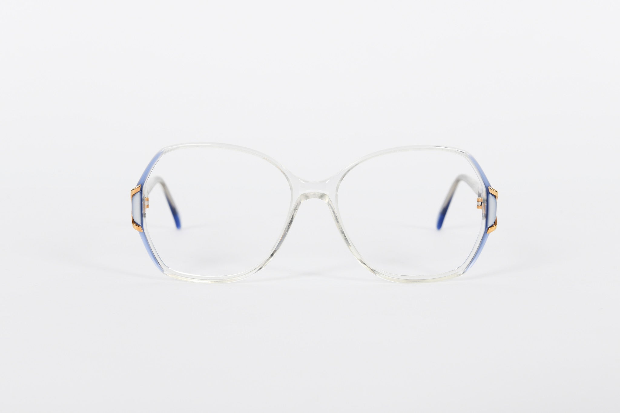 Large blue &amp; clear 1980s retro frames