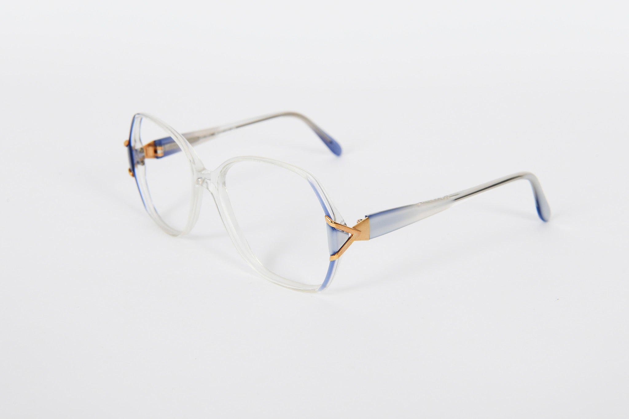Large blue &amp; clear 1980s retro frames