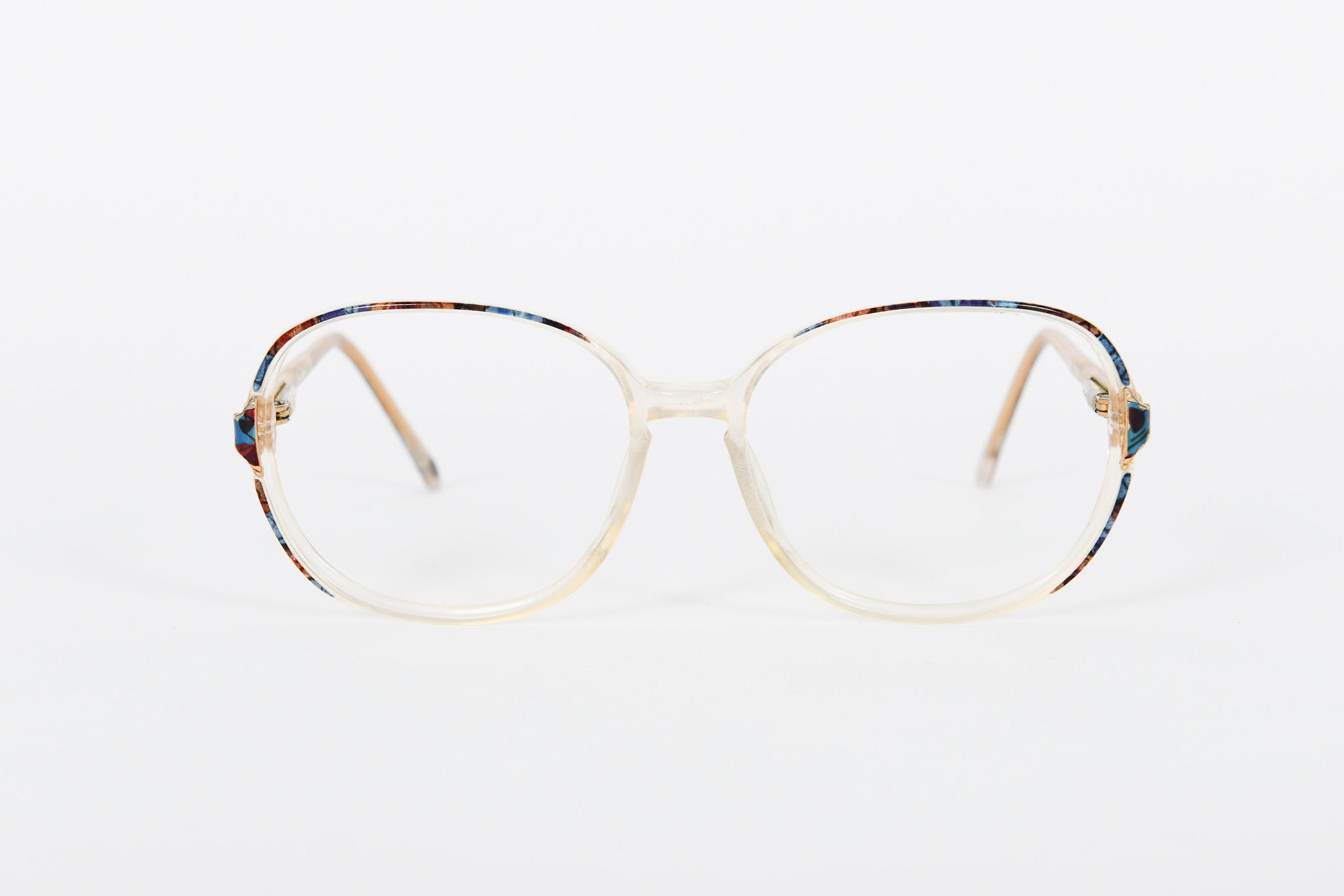 Large round crystal 1980s Oliver Goldsmith frames