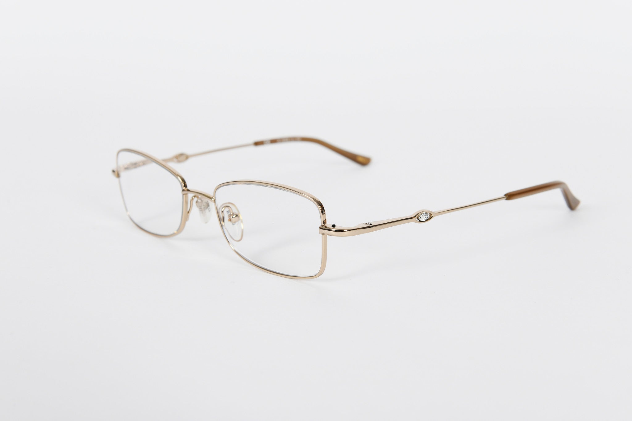 Gold metal Lozza frames with stone detail on sides