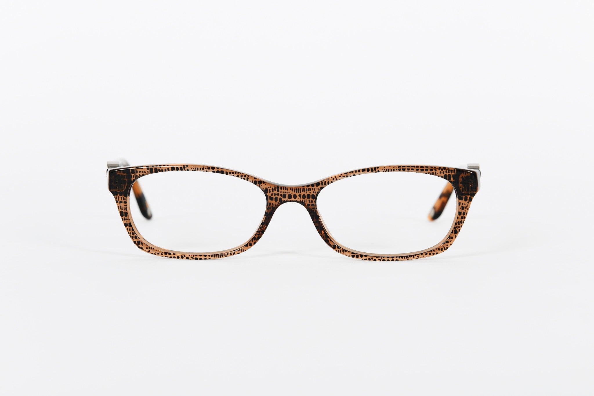 Brown crocodile print Versace frame with tortoiseshell sides