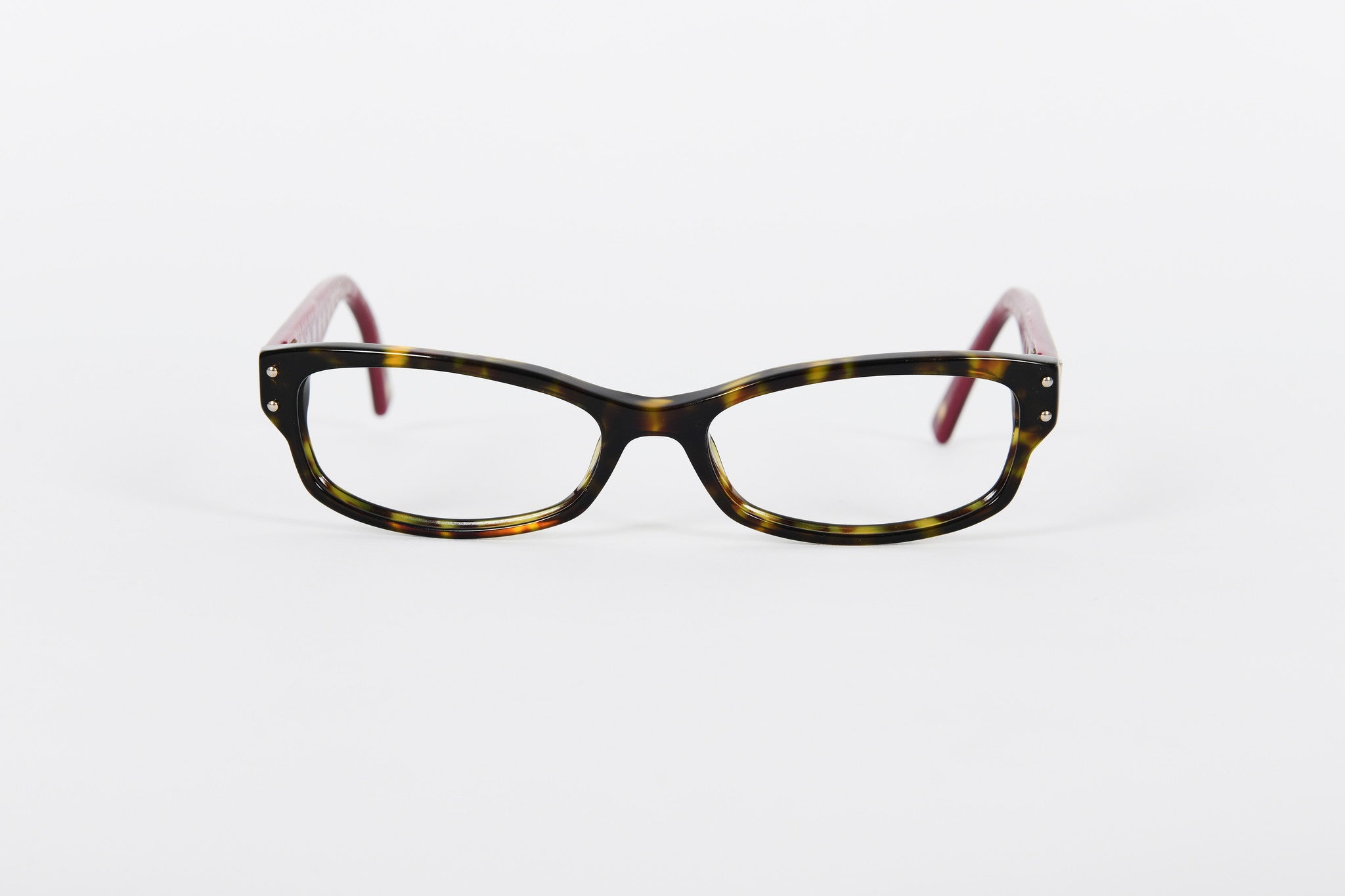 Brown and green mottle Dior frames with dark pink sides