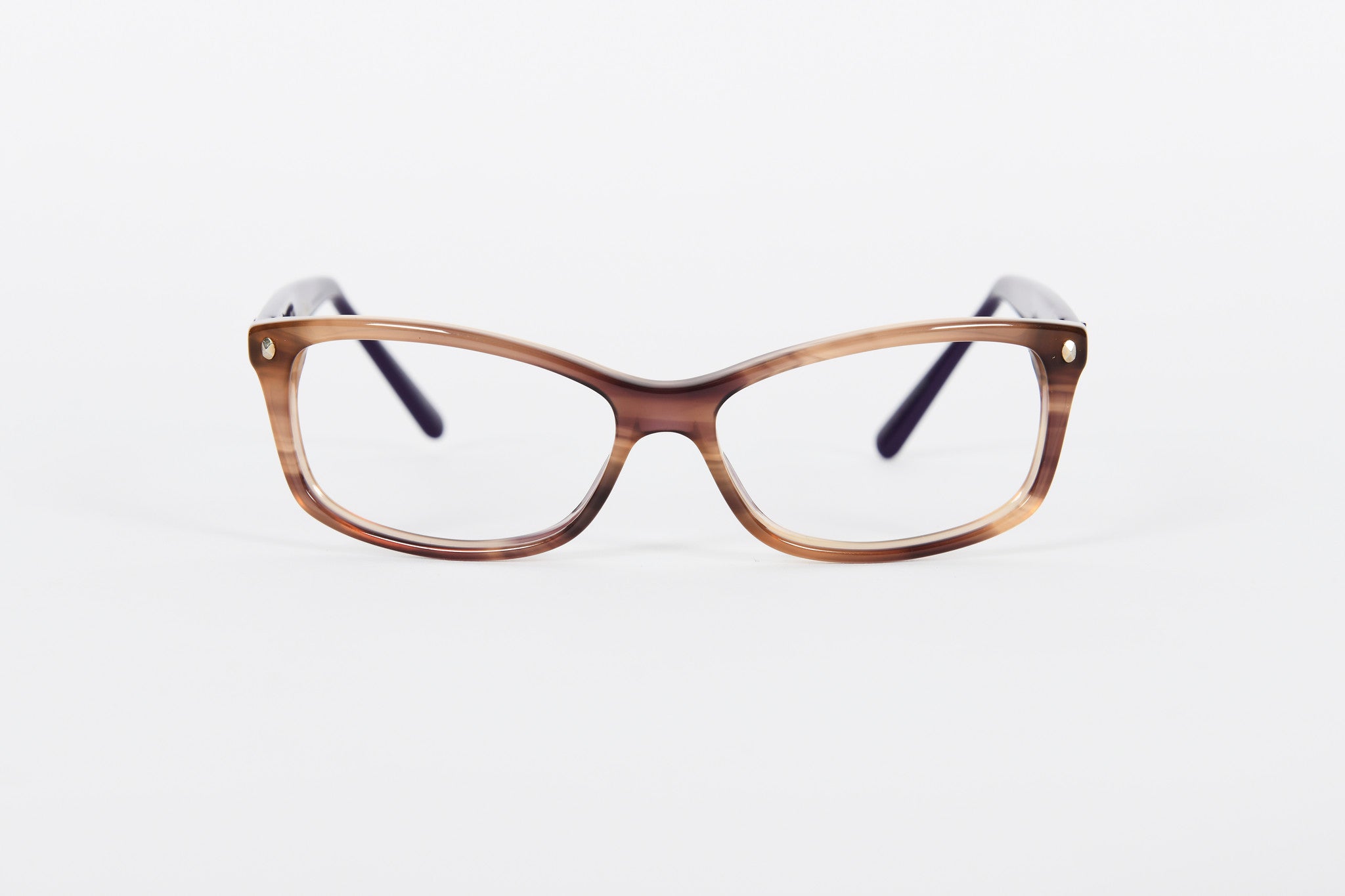 Dior ladies pale tortoiseshell front with purple sides and gold tips.