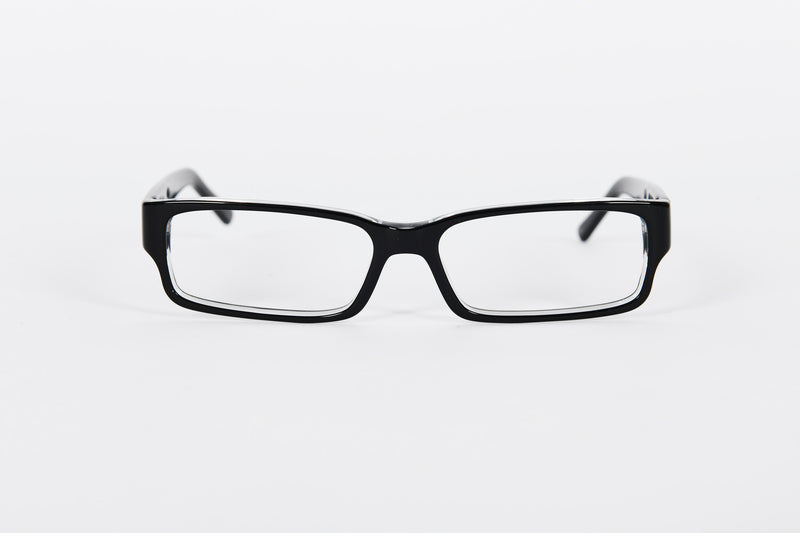 Black Ralph Lauren frames with silver logo on the side