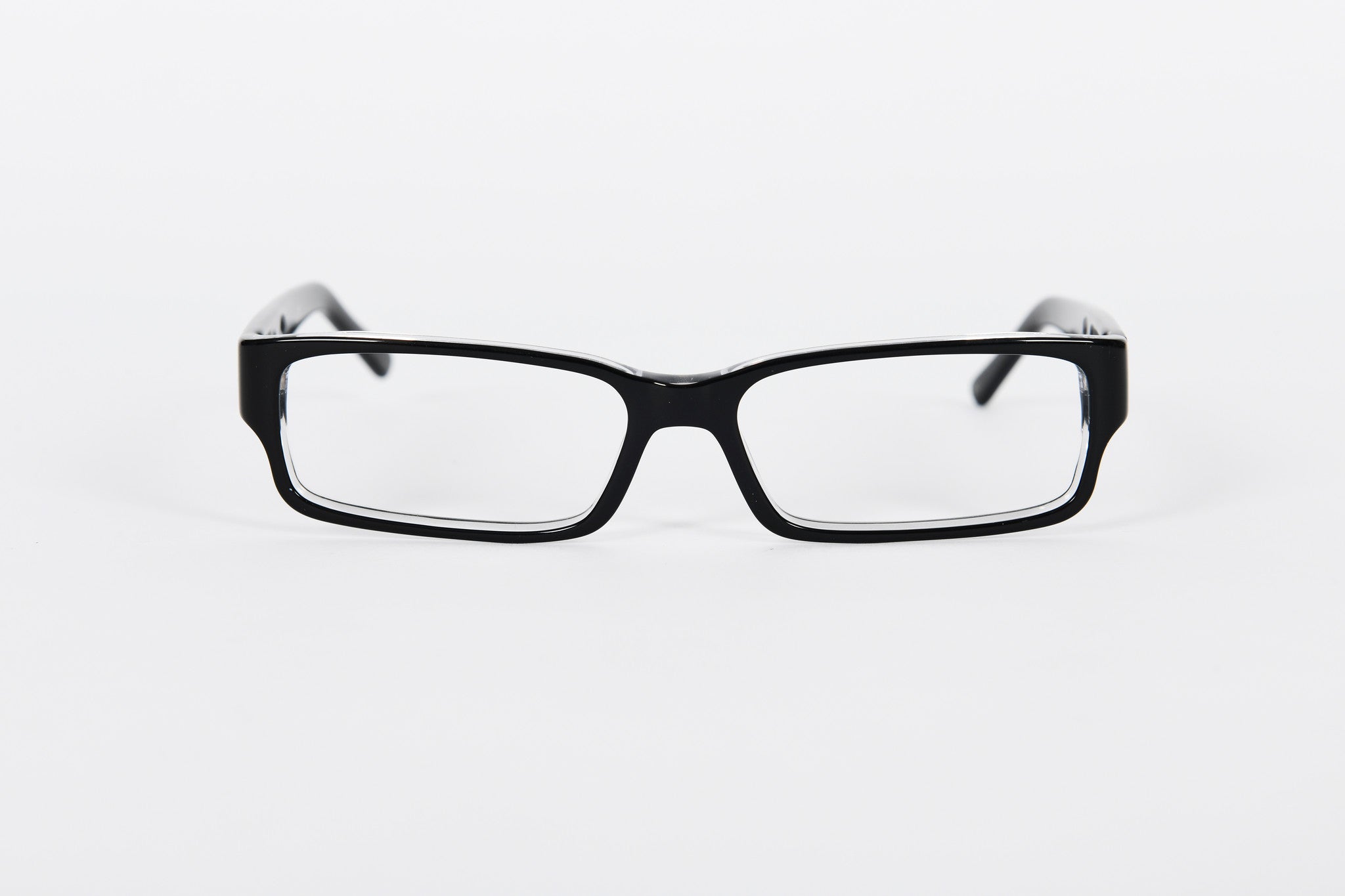 Black Ralph Lauren frames with silver logo on the side