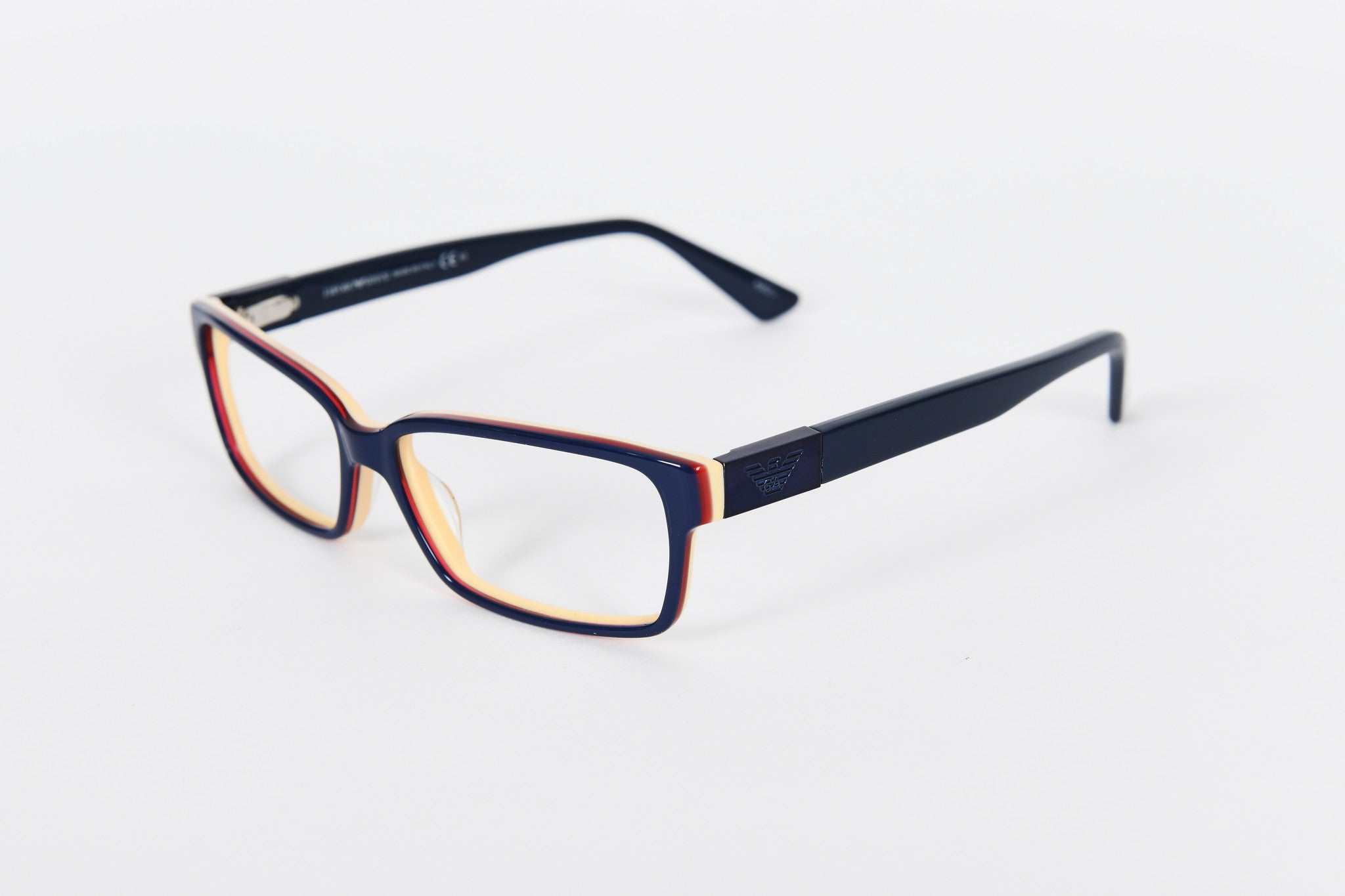 Navy Emporio Armani frame with cream inside colouring