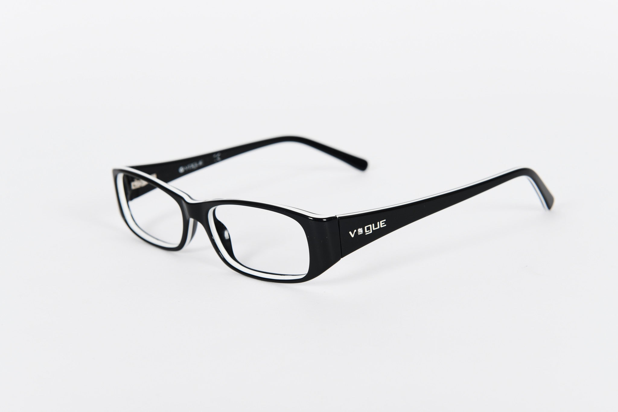 Black Vogue frames with white highlights