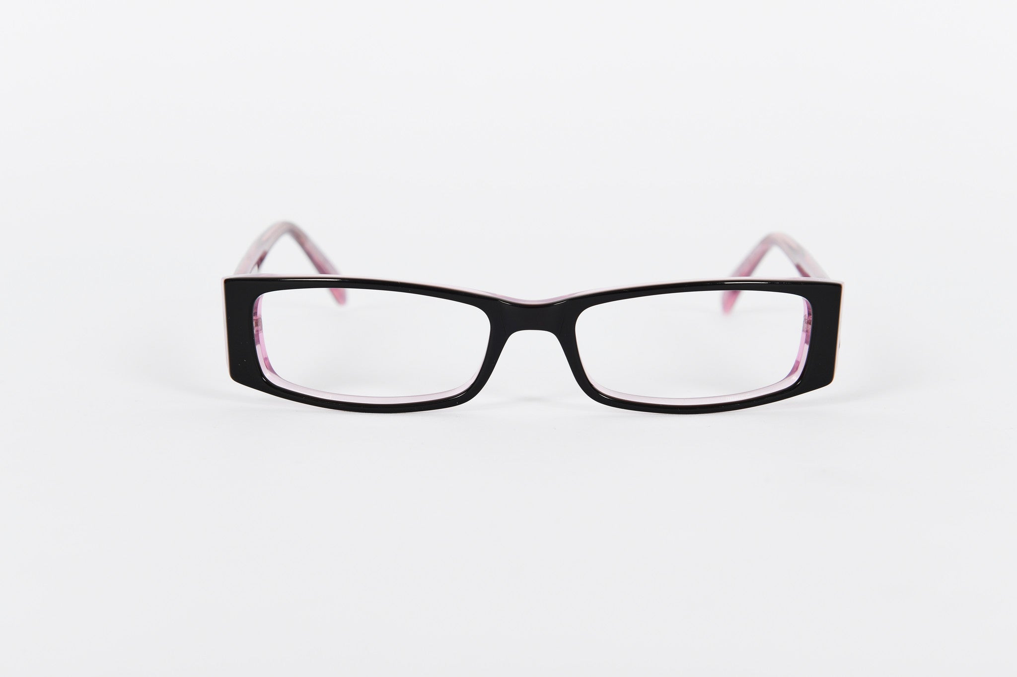 Dark plum coloured Jasper Conran frames with pink crystal insides