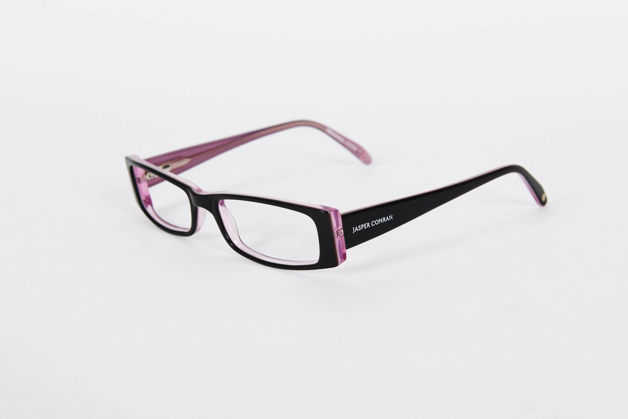 Dark plum coloured Jasper Conran frames with pink crystal insides