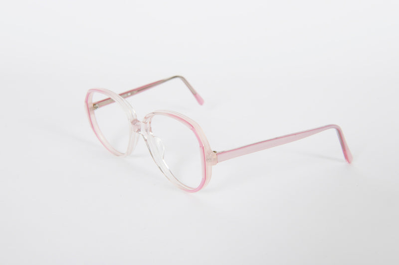 Pretty soft pink and crystal retro 1980s frames