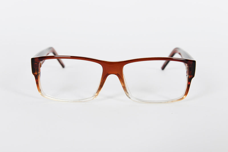 Brown to clear two tone library type plastic mens 1980s