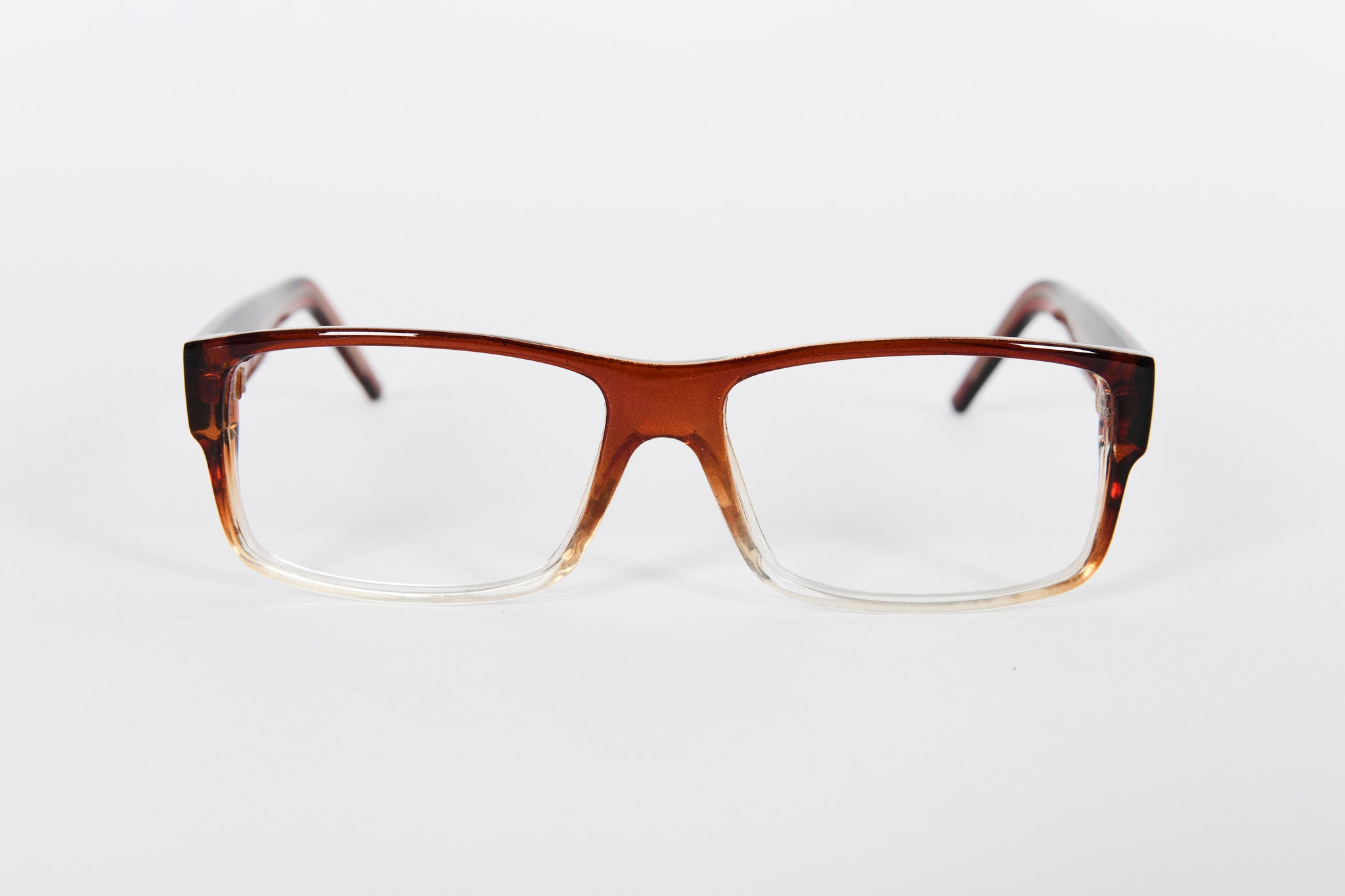 Brown to clear two tone library type plastic mens 1980s