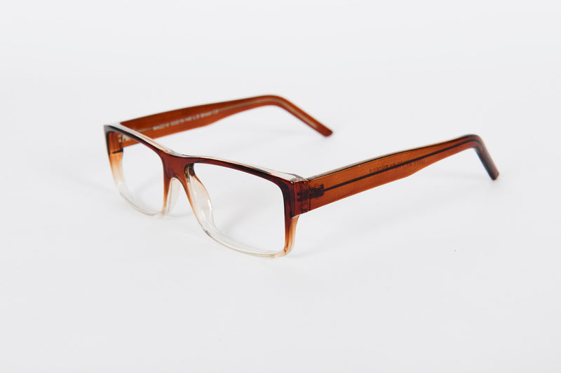 Brown to clear two tone library type plastic mens 1980s