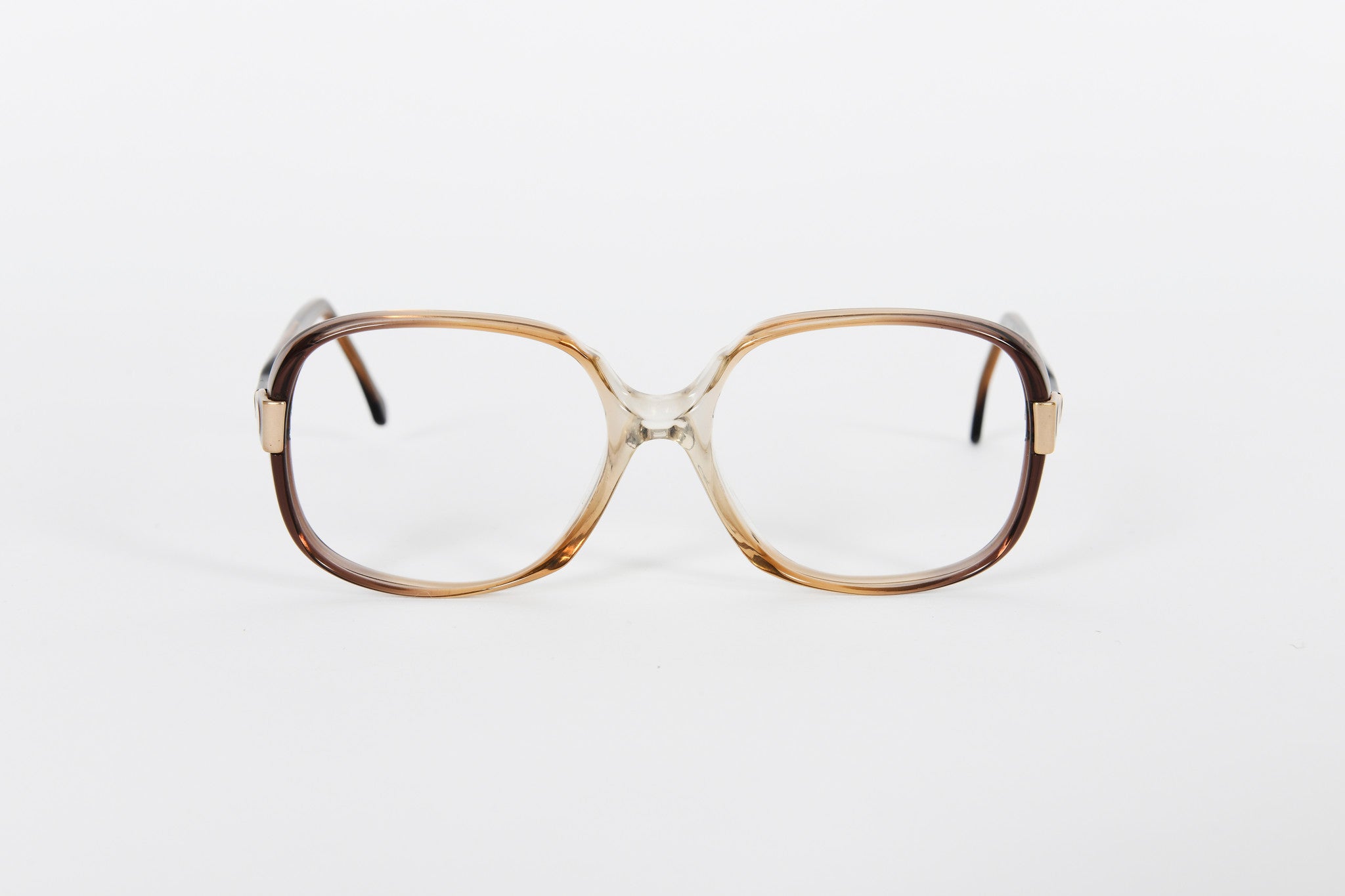 Large brown two-tone retro 1980s frames