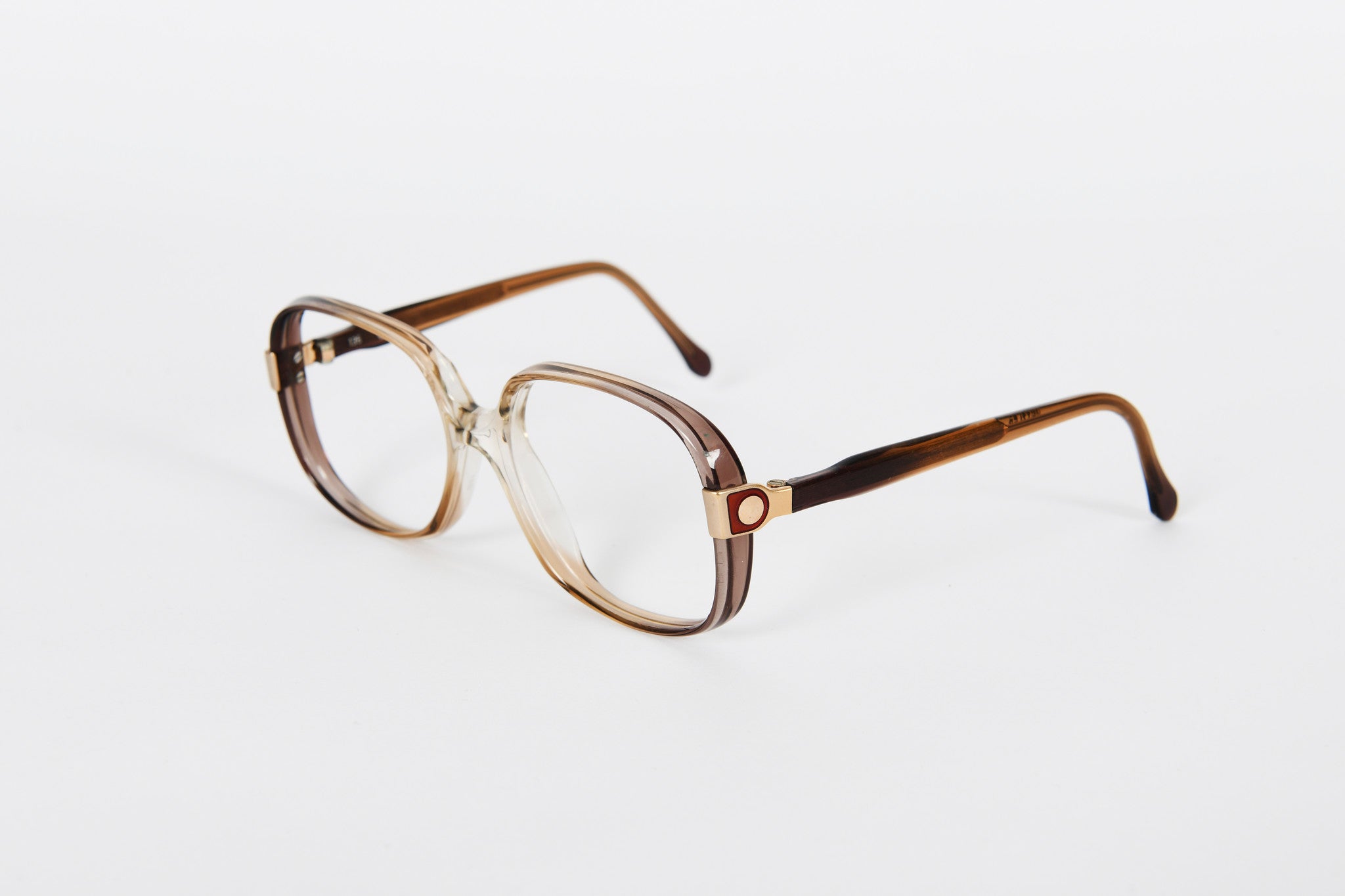 Large brown two-tone retro 1980s frames