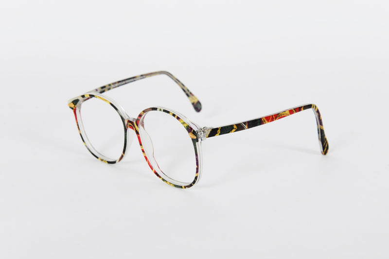 Multicoloured large round 1980s retro frames