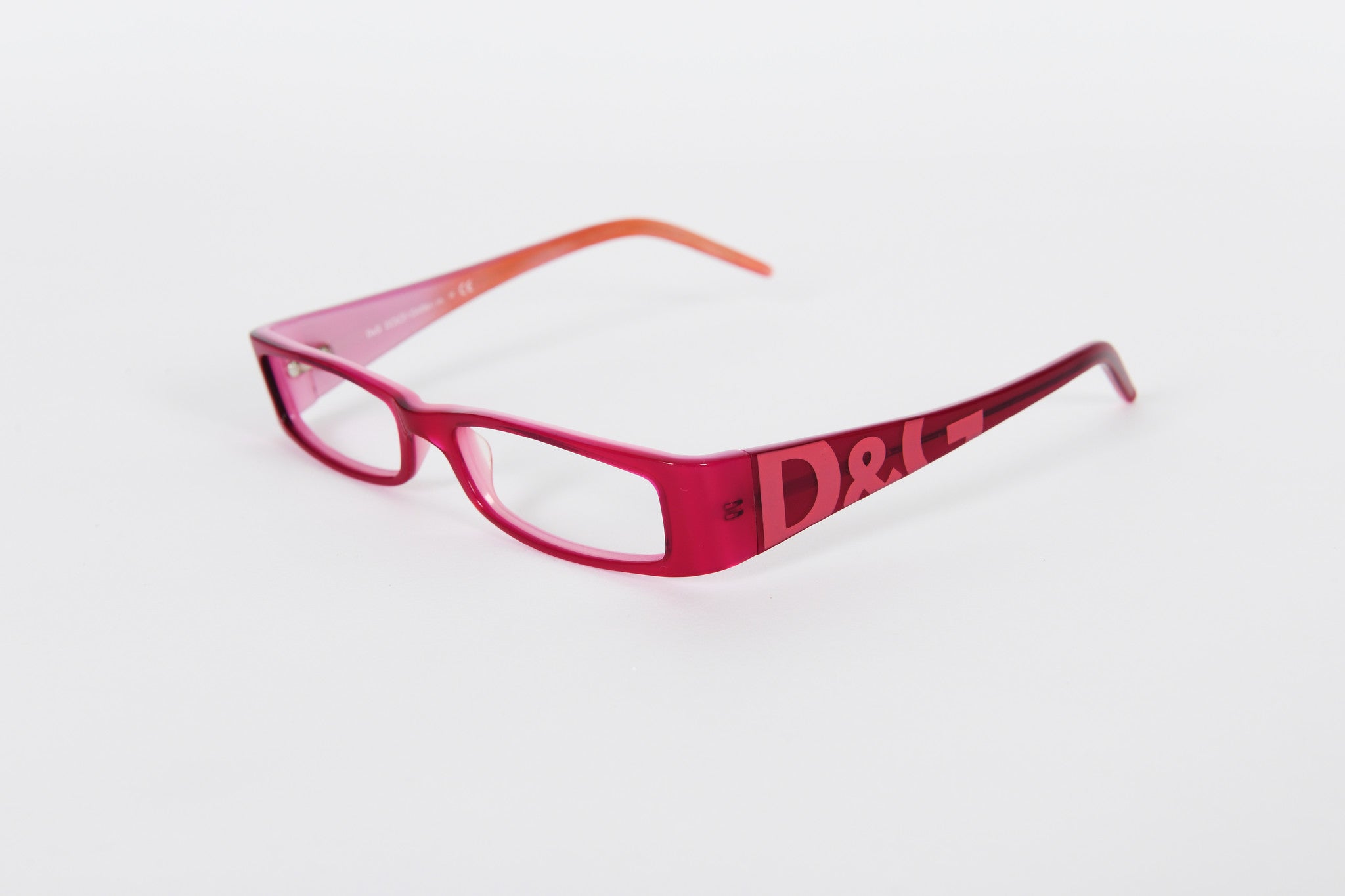 Dolce & Gabbana pink with logo down sides, small with narrow frame 50/16. Temple width 125.