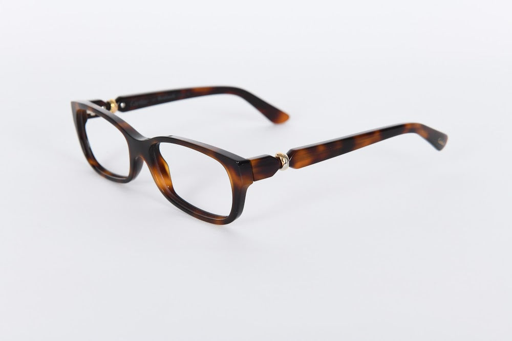 Cartier Brown Tortoiseshell Gold Band Detail on Sides