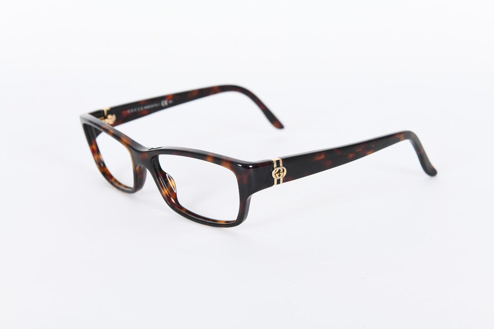 Gucci - Brown Tortoiseshell With Gold Logo Detail On Sides