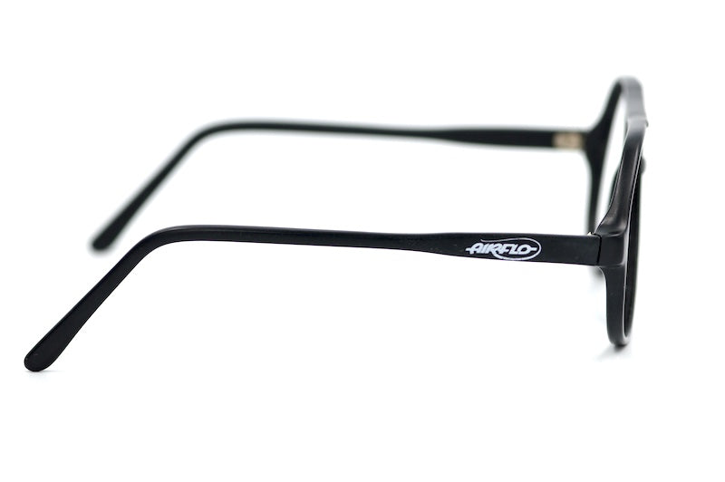 Airflo matte black aviator vintage glasses. Men's black aviator glasses.