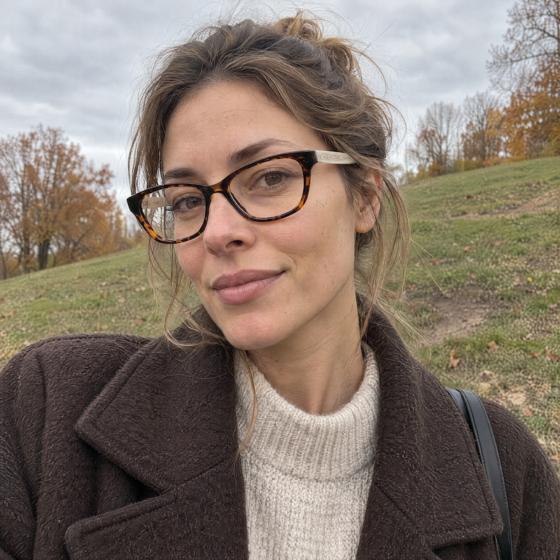 Andie Macdowell 042 cat-eye women's designer glasses. Women's sustainable glasses. 