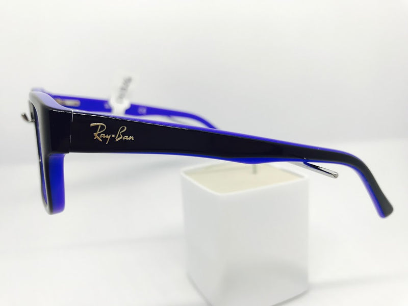 Black Ray-Ban with electric blue inside