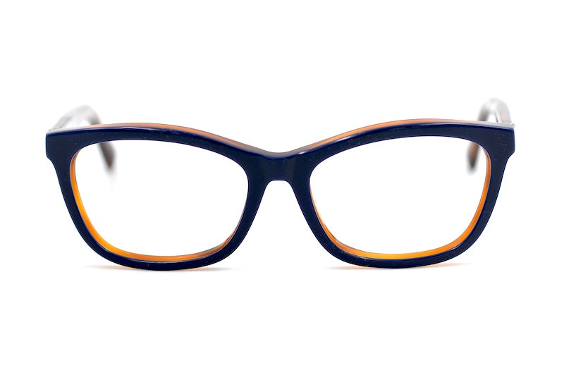 Bobbi Brown The Adrien glasses in navy and brown. Women's designer glasses. 