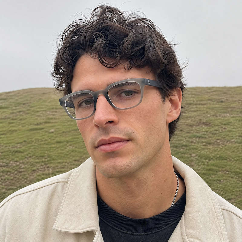 Calvin Klein 5829 grey glasses. Affordable designer glasses. Sustainable designer glasses.